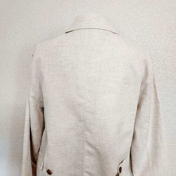 NEW Banana Republic Cream Linen Blazer Jacket Size M - Picture 11 of 15
